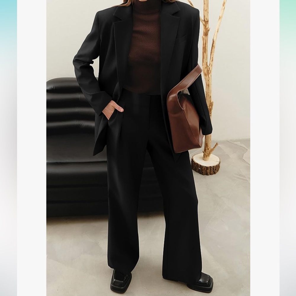 Pretty Garden Womens 2 Piece Blazer Jacket And Wide Leg Pants - Picture 5 of 7